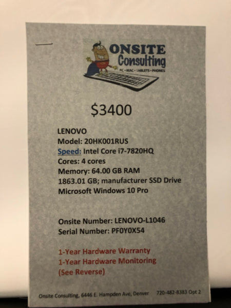 i7-7 Gen LENOVO laptop # LENOVO-L1046