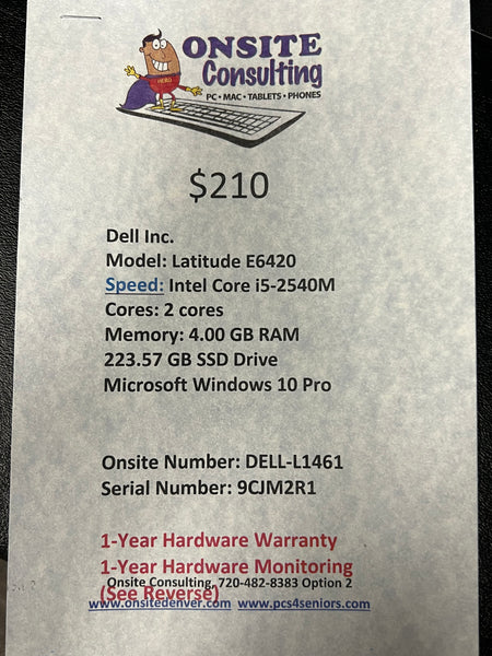 i5-2 Gen Dell laptop # DELL-L1461